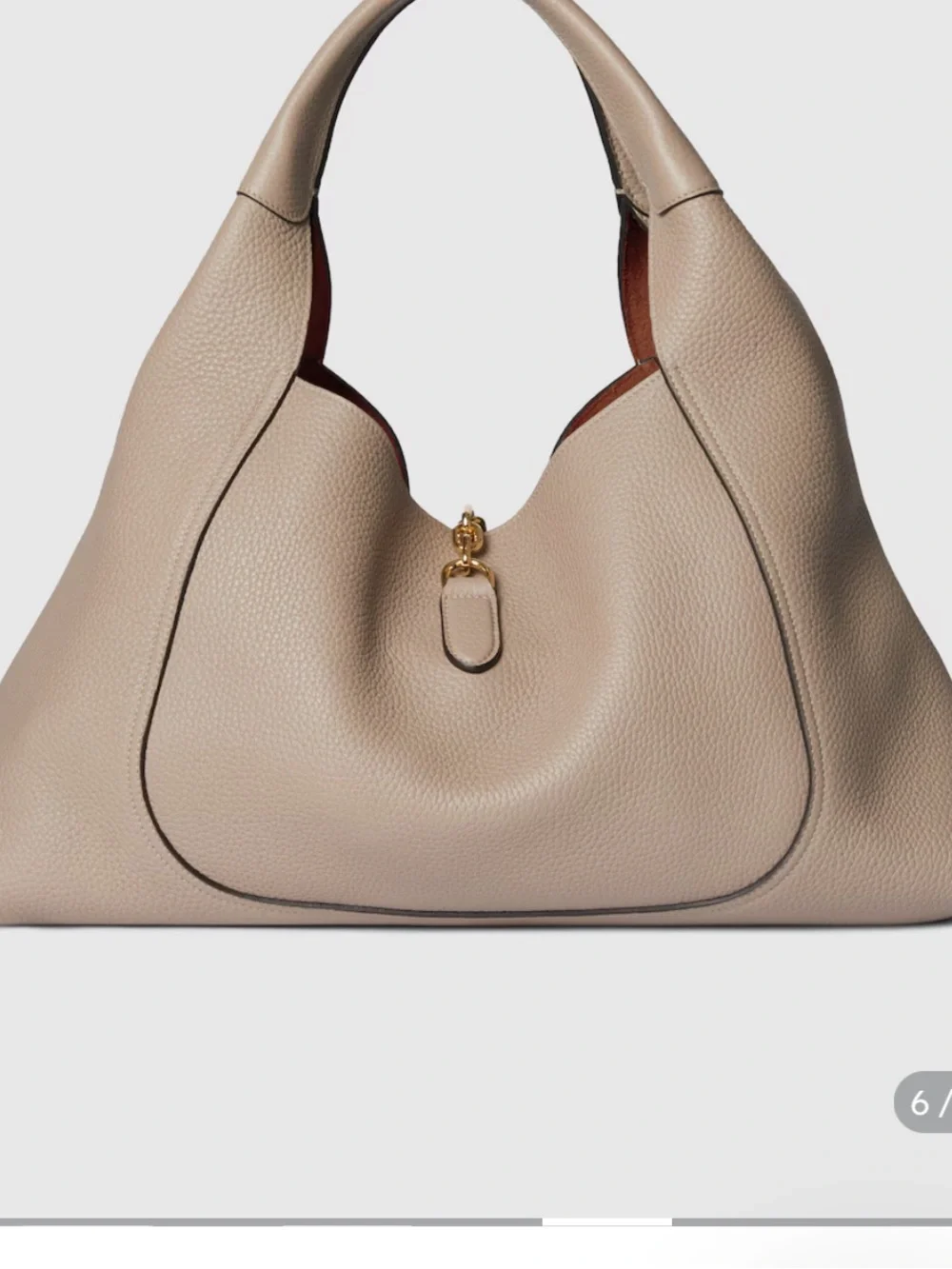 Authentic Like New Gucci Softbit Maxi Hobo in Taupe Leather with Gold Hardware - Picture 6 of 9